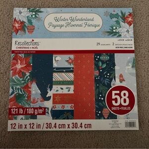Recollections 12x12 Paper Pad 58 Sheet “WINTER WONDERLAND" Christmas new sealed